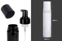 Bouteille en plastique PET 200 ml avec pompe à mousse - 12 pcs