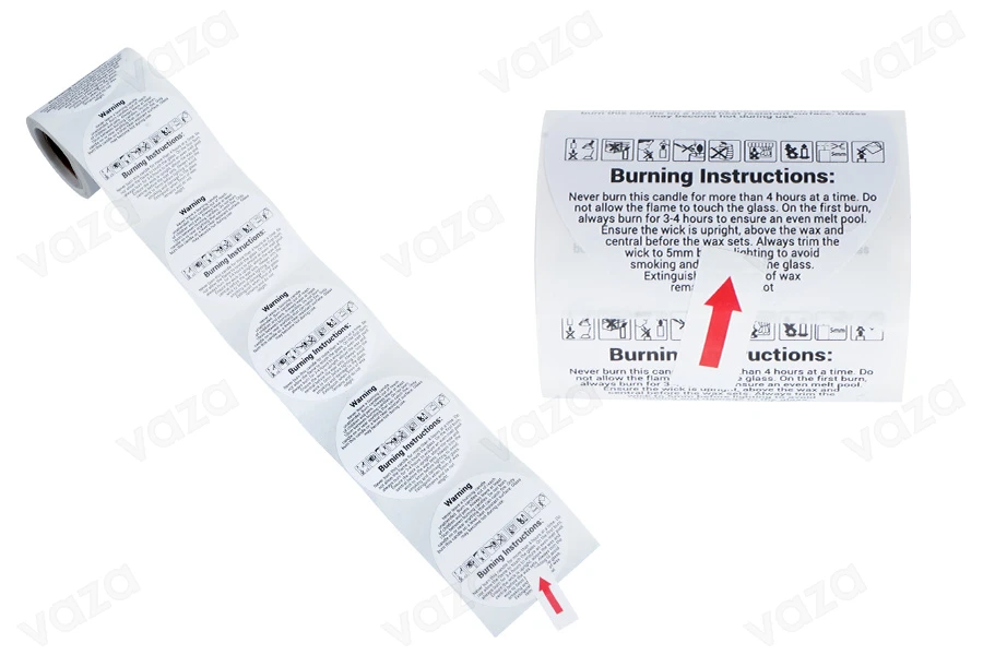 Etiketa ngjitëse me udhëzime sigurie për kavanoza qirinjsh – 100 copë-imazh_produkt