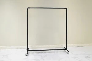 Metal floor stand 120x40x138 cm with wheels for hangers-1