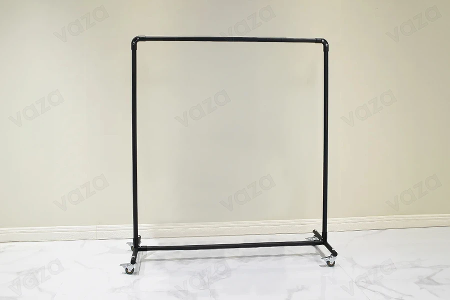 Piantana da terra in metallo 120x40x138 cm con ruote porta grucce Piantana da terra in metallo 120x40x138 cm con ruote porta grucce-εικόνα_προϊοντική