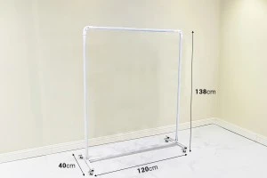 Metal floor stand 120x40x138 cm with wheels for hangers-2