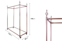 Piantana da terra in metallo 110x40x150 cm colore oro rosa con ruote porta grucce Piantana da terra in metallo 110x40x150 cm colore oro rosa con ruote porta grucce-dimensioni_immagine