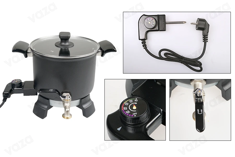 Machine à fondre la cire 5 L - liquéfier avec option chauffage et robinet métallique-photo_dimensions