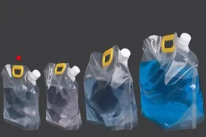 Doy Pack transparent 1,5 L mit weißem Sicherheitsverschluss und Griff - 10 Stk-5