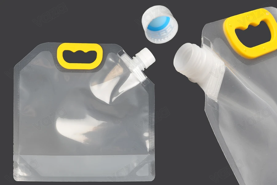 Doy Pack transparent 2L with white safety cap and handle - 10 pcs-image_product