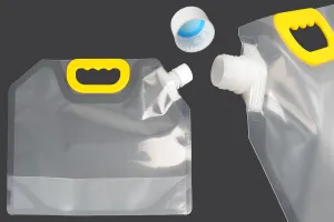 Doy Pack transparent 2,5 L mit weißem Sicherheitsverschluss und Griff - 10 Stk-1