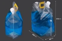 Συσκευασία (ασκός) τύπου Doy Pack διάφανη 5L με λευκό καπάκι ασφαλείας και χειρολαβή - 10 τμχ Συσκευασία (ασκός) τύπου Doy Pack διάφανη 5L με λευκό καπάκι ασφαλείας και χειρολαβή - 10 τμχ