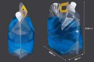 Doy Pack transparent 5L avec bouchon de sécurité et poignée blancs - 10 pcs-2
