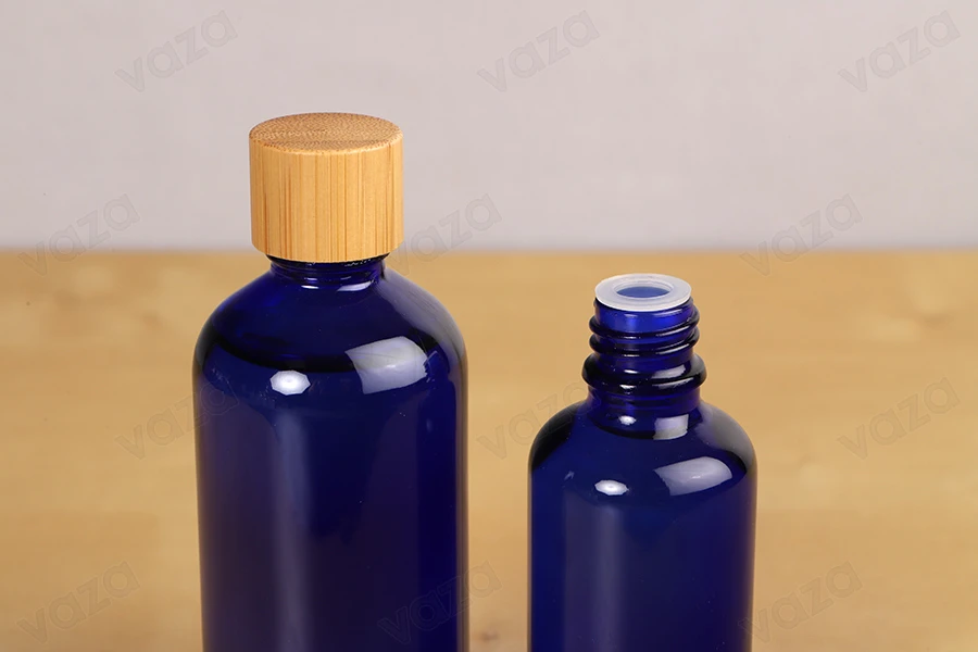 Plastic cap PP18 with bamboo coating, inner liner and inner plug-bildgruppe