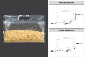 Doy Pack bags 240x40x170 mm transparent with zip closure and heat sealable - 50 pcs-2