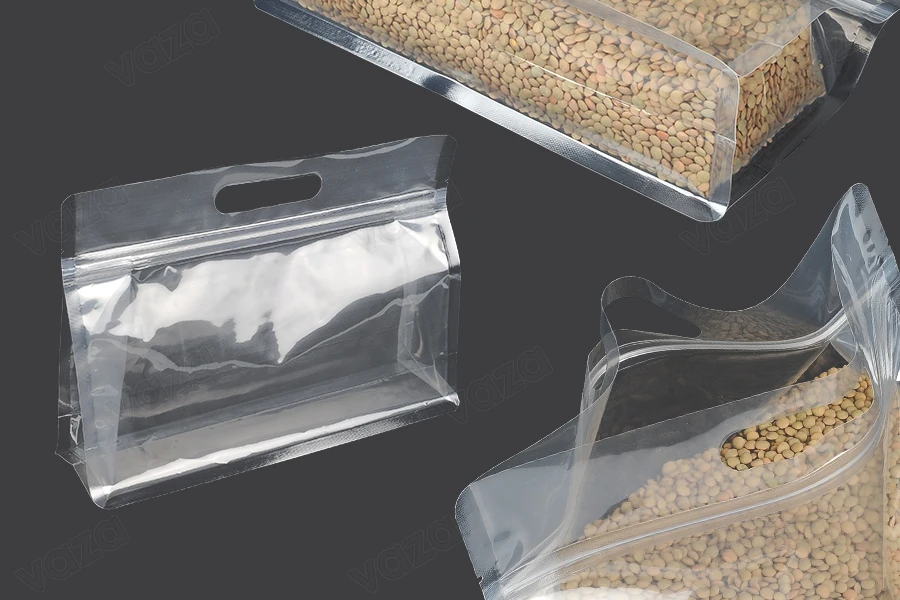 Σακουλάκια τύπου Doy Pack 255x40x190 mm διάφανα με κλείσιμο zip και δυνατότητα σφράγισης με θερμοκόλληση - 50 τμχ-εικόνα_προϊοντική