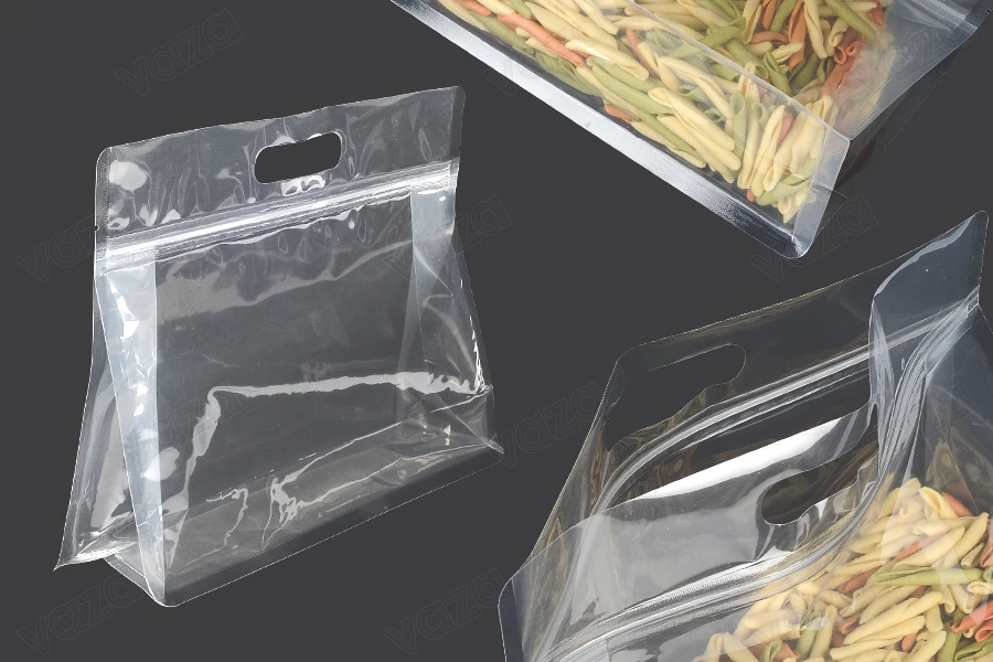 Σακουλάκια τύπου Doy Pack 275x40x210 mm διάφανα με κλείσιμο zip και δυνατότητα σφράγισης με θερμοκόλληση - 50 τμχ-εικόνα_προϊοντική