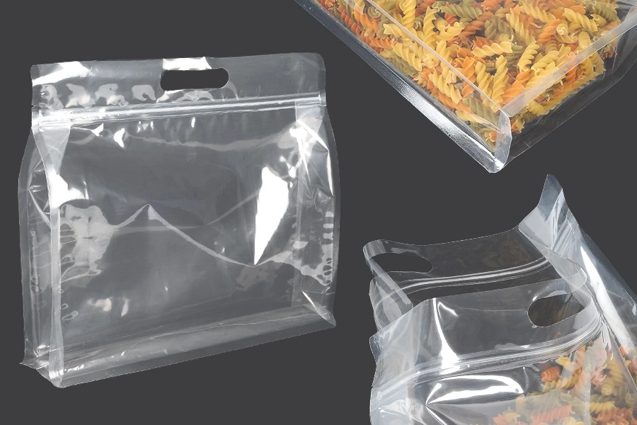 Doy Pack Beutel 345x40x295mm transparent mit Reißverschluss und heißsiegelbar - 50 Stk