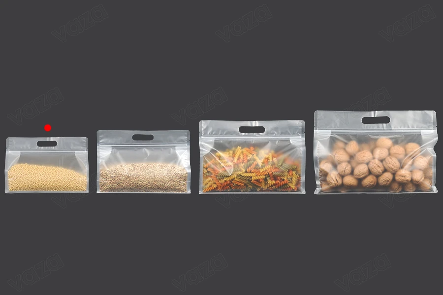 Σακουλάκια τύπου Doy Pack 240x40x170 mm ημιδιάφανα με κλείσιμο zip και δυνατότητα σφράγισης με θερμοκόλληση - 50 τμχ-εικόνα_σύνθεση