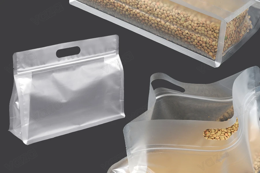 Σακουλάκια τύπου Doy Pack 255x40x190 mm ημιδιάφανα με κλείσιμο zip και δυνατότητα σφράγισης με θερμοκόλληση - 50 τμχ-εικόνα_προϊοντική