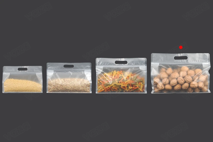 Buste Doy Pack 295x40x230 mm traslucide con chiusura a zip, forate e termosaldabili - 50 pz-gruppo_immagini