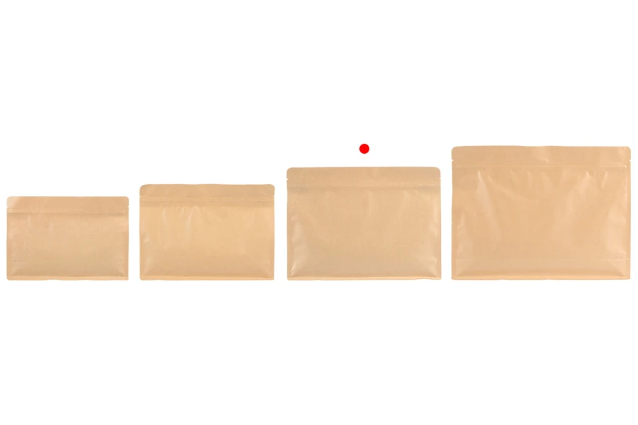 Σακουλάκια κραφτ τύπου Doy Pack 275x40x205 mm με κλείσιμο zip και δυνατότητα σφράγισης με θερμοκόλληση - 50 τμχ