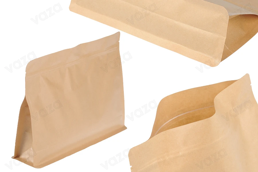Σακουλάκια κραφτ τύπου Doy Pack 295x40x230 mm με κλείσιμο zip και δυνατότητα σφράγισης με θερμοκόλληση - 50 τμχ-εικόνα_προϊοντική