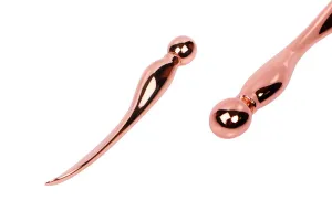 Metallspachtel für Cremes 77 mm Roségold mit rundem Ende – 6 Stk