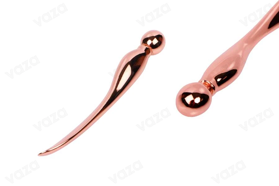 Spatula for cream metallic 77 mm rose gold with round end - 6 pcs-image_product