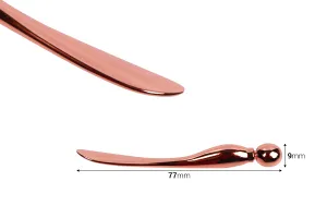 Spatule pour crème métallisée 77 mm or rose avec bout rond - 6 pcs-2
