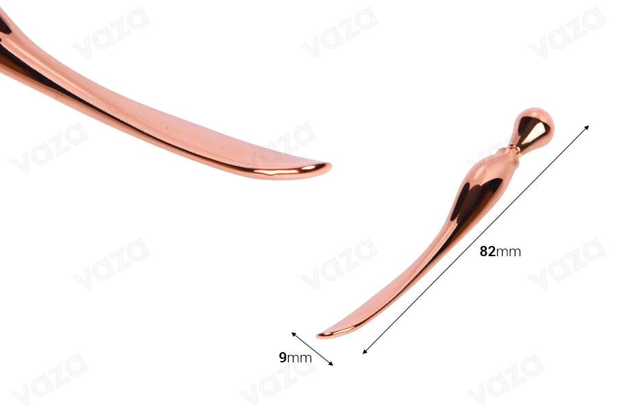 Spatula for cream metallic 82 mm rose gold with round end - 6 pcs-image_dimensions