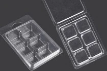 Θήκη πλαστική (PET) 6 θέσεων για τετράγωνα wax melts - 20 τμχ