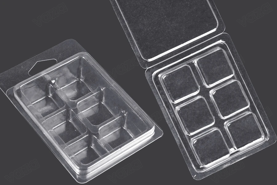 Θήκη πλαστική (PET) 6 θέσεων για τετράγωνα wax melts - 20 τμχ-εικόνα_προϊοντική