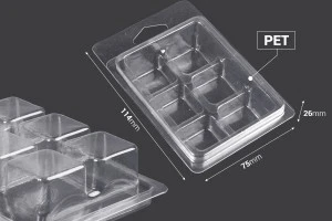 Astuccio in plastica (PET) 6 posti per quadretti di cera fusa - 20 pz-2