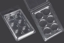 Θήκη πλαστική (PET) 6 θέσεων για στρογγυλά wax melts - 20 τμχ
