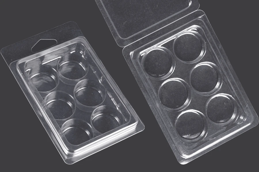 Θήκη πλαστική (PET) 6 θέσεων για στρογγυλά wax melts - 20 τμχ