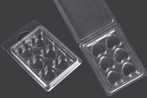 Astuccio in plastica (PET) 6 posti per fusioni di cera a forma di cuore - 20 pz-1