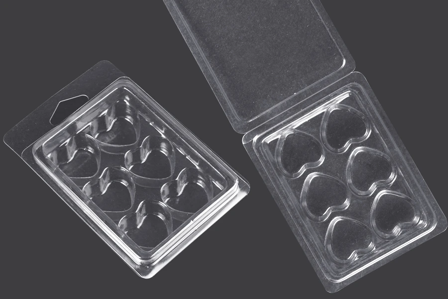 Θήκη πλαστική (PET) 6 θέσεων για wax melts σε σχήμα καρδιάς - 20 τμχ Θήκη πλαστική (PET) 6 θέσεων για wax melts σε σχήμα καρδιάς - 20 τμχ