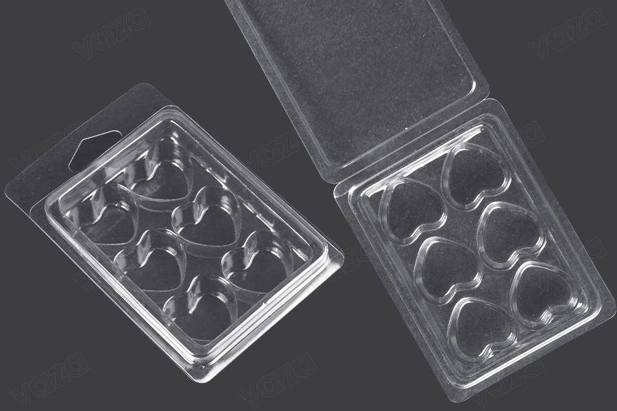 Astuccio in plastica (PET) 6 posti per fusioni di cera a forma di cuore - 20 pz-εικόνα_προϊοντική