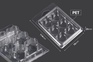 Astuccio in plastica (PET) 6 posti per fusioni di cera a forma di cuore - 20 pz-2