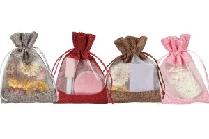 Pochette en lin 100x140 mm avec fenêtre (tulle) de différentes couleurs - 50 pcs-7