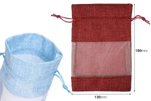 Pochette en lin 130x180 mm avec fenêtre (tulle) de différentes couleurs - 25 pcs-2