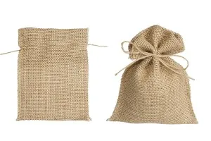 Burlap bag 100x150 mm in natural color - 50 pcs-1