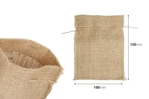 Burlap bag 100x150 mm in natural color - 50 pcs-2