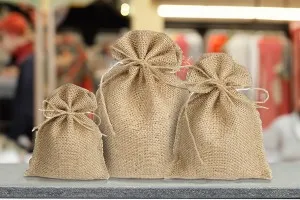 Burlap bag 100x150 mm in natural color - 50 pcs-3
