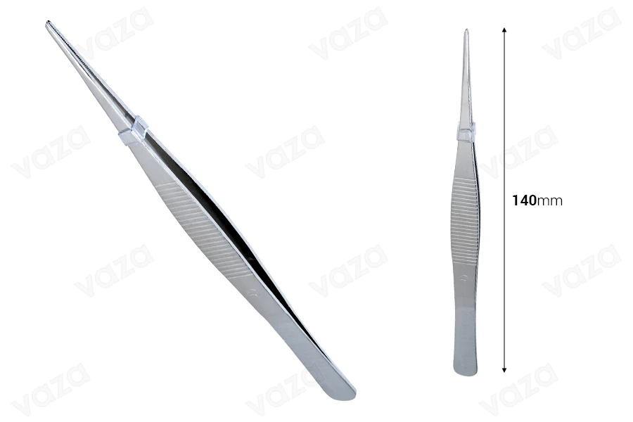 Λαβίδα - τσιμπίδα ανοξείδωτη μήκους 140 mm Λαβίδα - τσιμπίδα ανοξείδωτη μήκους 140 mm-εικόνα_διαστάσεις