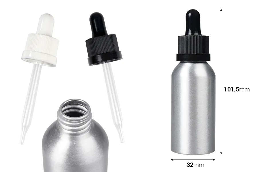 Μπουκαλάκι αλουμινίου 30 ml με σταγονόμετρο CRC - 6 τμχ Μπουκαλάκι αλουμινίου 30 ml με σταγονόμετρο CRC - 6 τμχ