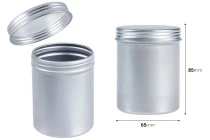 Boîte métallique 65x85 mm cylindrique avec couvercle pour bougies