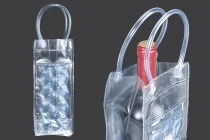 Transparente isotherme Flaschentasche mit Griff Transparente isotherme Flaschentasche mit Griff