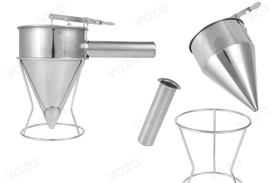 Stainless steel tool - 1200ml funnel (8mm tip) for filling candles and soaps Stainless steel tool - 1200ml funnel (8mm tip) for filling candles and soaps-image_product