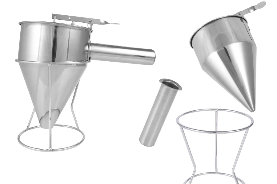 Strumento inossidabile - imbuto da 1200 ml (estremità da 21 mm) per riempire candele e saponi Strumento inossidabile - imbuto da 1200 ml (estremità da 21 mm) per riempire candele e saponi