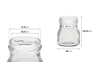 Γυάλινο βαζάκι 50 ml  (Τ.Ο 43)-2