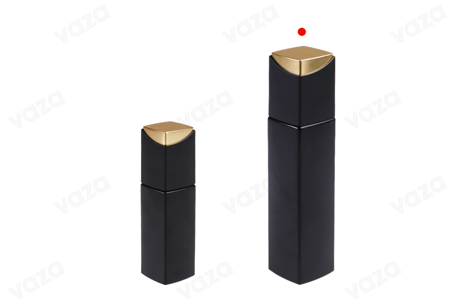 Lussuosa bottiglia in vetro da 100 ml di colore nero opaco con pompa per crema e tappo speciale Lussuosa bottiglia in vetro da 100 ml di colore nero opaco con pompa per crema e tappo speciale-gruppo_immagini
