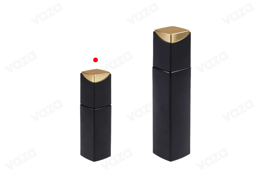 40-ml-Luxusglasflasche in mattschwarzer Farbe mit Cremepumpe und Spezialverschluss-bildgruppe