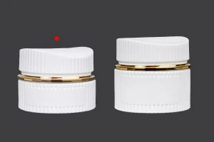 Γυάλινο βάζο 30 ml πολυτελείας σε λευκό ματ χρώμα για κρέμα με καπάκι και πλαστικό παρέμβυσμα-5